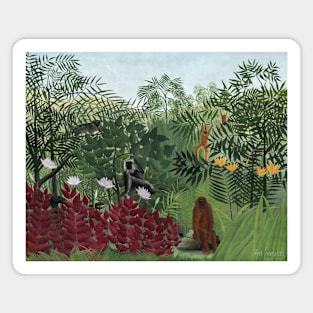 Tropical Forest with Monkeys by Henri Rousseau Magnet